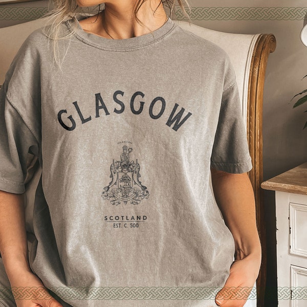 Glasgow Scotland Comfort Colors T-shirt, Soft and Comfortable Tee, Celtic Vacation Travel Souvenir