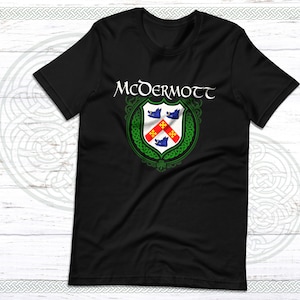 McDermott Family Irish Unisex T Shirt, McDermott Family Crest, McDermott tshirt, McDermott Last Name, Irish Heraldry, Irish Coat of Arms