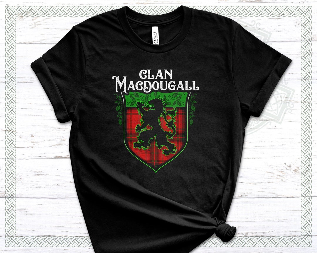 Clan Macdougall Scottish Tartan Lion Rampant Unisex T Shirt, Macdougall
