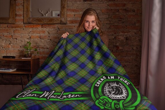 MacLaren Tartan Crest Premium Blanket - Thistle Style