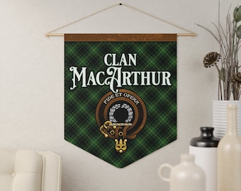 MacArthur Clan Tartan Wimpelkette, Scottish Familienwappen Wandkunst
