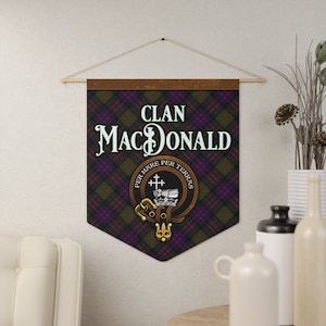 MacDonald Clan Scottish Tartan Pennant Banner, MacDonald Family Scottish Hanging Wall Art, Celtic Scottish Gift, Home Wall Decoration