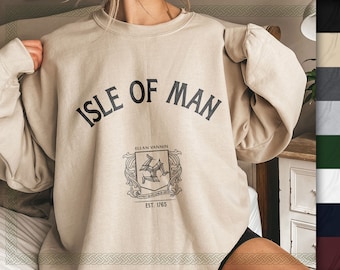 Isle of Man Baggy Sweatshirt, Soft and Comfortable Crewneck Pullover, Celtic Vacation Travel Souvenir