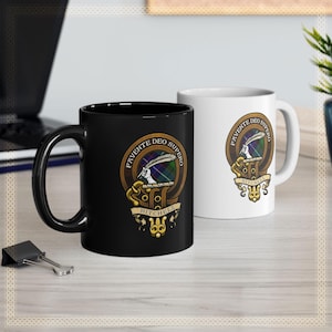 Clan Mitchell Scottish Heritage Clan Badge Mug – Family Crest & Tartan Cup – Scottish Clan Camping Mug – Mitchell Clan Gift