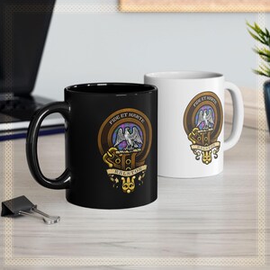 Clan Ralston Scottish Heritage Clan Badge Mug – Family Crest & Tartan Cup – Scottish Clan Camping Mug – Ralston Clan Gift