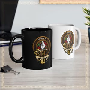 Clan Boyd Scottish Heritage Clan Badge Mug – Family Crest & Tartan Cup – Scottish Clan Camping Mug – Boyd Clan Gift