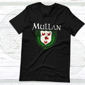 Mullan Family Irish Unisex T Shirt, Mullan Family Crest, Mullan tshirt, Mullan Last Name, Irish Heraldry, Irish Coat of Arms, Comfort Colors