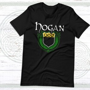Hogan Family Irish Unisex T Shirt, Hogan Family Crest, Hogan tshirt, Hogan Last Name Surname, Irish Heraldry, Irish Coat of Arms, Celtic