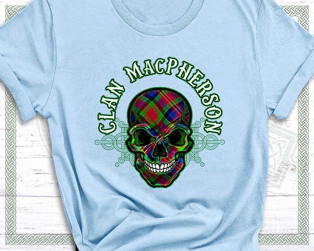 McTavish Modern Tartan Crest 2D T-shirt - Alba Skull Style