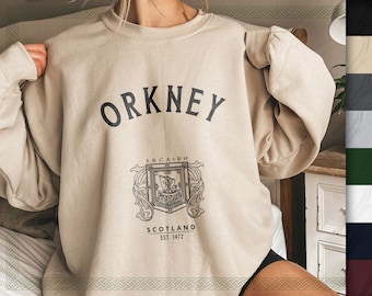 Orkney Scotland Baggy Sweatshirt, Soft and Comfortable Crewneck Pullover, Celtic Vacation Travel Souvenir