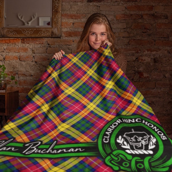 Buchanan Family Tartan Crest Blankets