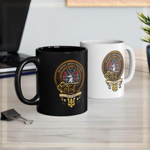 Clan Spens Scottish Heritage Clan Badge Mug – Family Crest & Tartan Cup – Scottish Clan Camping Mug – Spens Clan Gift