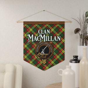 MacMillan Clan Scottish Tartan Pennant Banner, MacMillan Family Scottish Hanging Wall Art, Celtic Scottish Gift, Home Wall Decoration