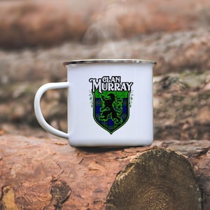 Camping Mug // Clan Murray Scottish Tartan Lion Rampant Camp Mug // Murray Tartan // Murray Gift // Coffee Mug // Custom Scottish Mug