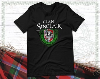 Clan Sinclair Tartan Crest Unisex T-Shirt, Scottish Heritage