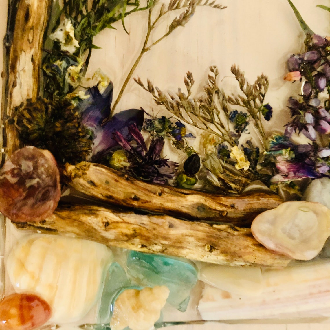 Resin flower wall hanging real flower resin woodland scene | Etsy