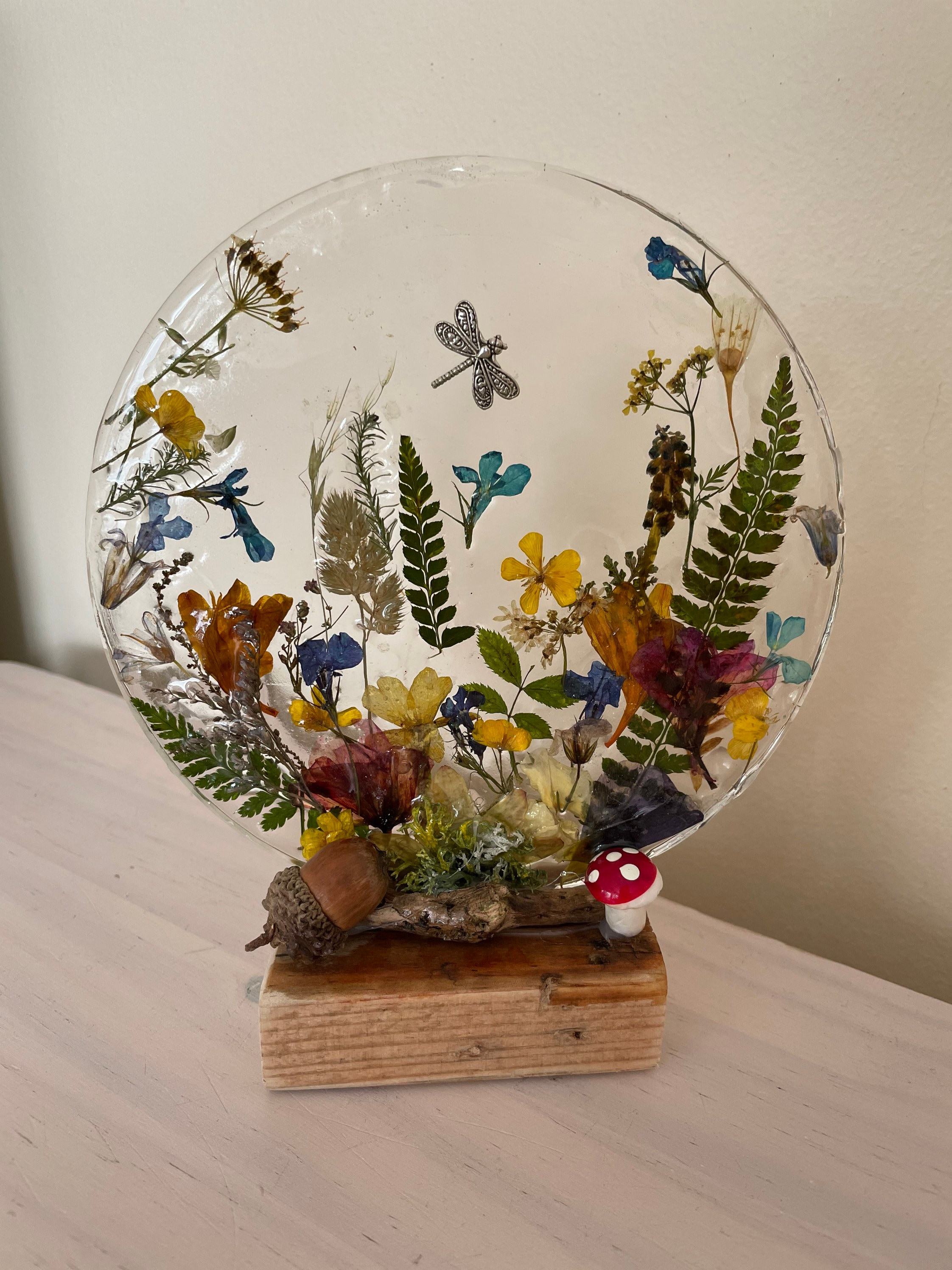 Resin flower art real flower resin woodland scene botanical Etsy