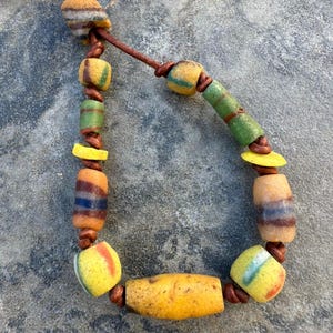 African sandcast trade bead bracelet