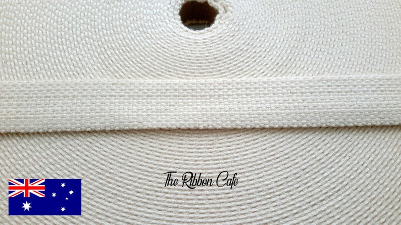 25mm Natural cotton webbing