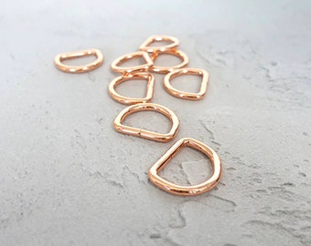 ROSE GOLD d-rings 10mm 15mm, 20mm, 25mm