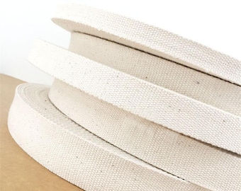 Natural cotton webbing 15mm, 20mm, 25mm