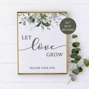 laissez l'amour grandir, succulente douche nuptiale, signe de mariage, décorations de douche nuptiale 11GN