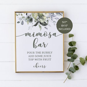 Mimosa bar sign, Mimosa bar wedding sign, bridal shower sign, wedding decorations 11GN
