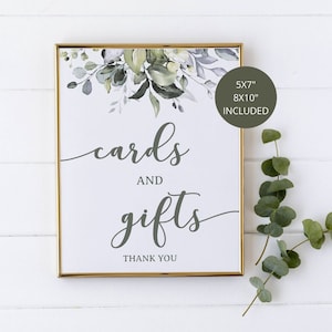 Cards and gifts wedding sign, cards and gifts bridal shower sign, printable sign 11GN