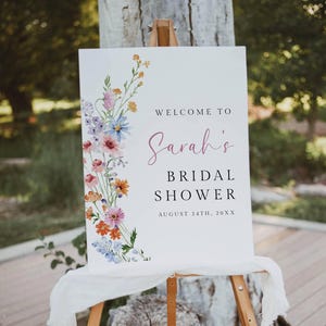 Wildflower Bridal Shower Welcome Sign, Love Is In Bloom, Spring Floral Shower Welcome Poster, Editable Template, Printable Sign - LIB01