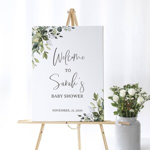 Panneau de bienvenue baby shower, verdure baby shower 114