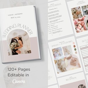 Digitale Hochzeitsplaner Vorlage, druckbare Planer, bearbeitbare Canva Vorlage, Hochzeitsplaner Checkliste, Planer für die Braut