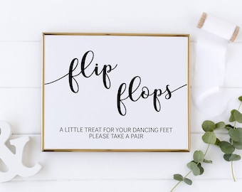 Flip Flop wedding sign, Dancing Feet wedding sign, wedding decorations 06-1