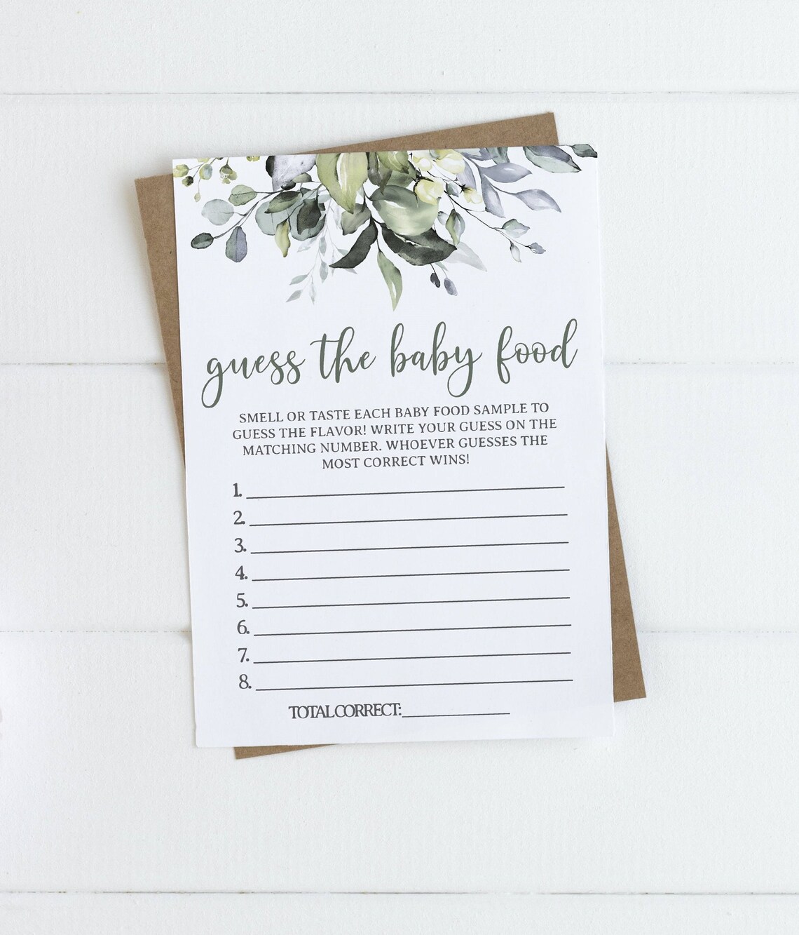 Greenery Baby Shower Games Bundle Baby Shower Decoration Etsy Canada