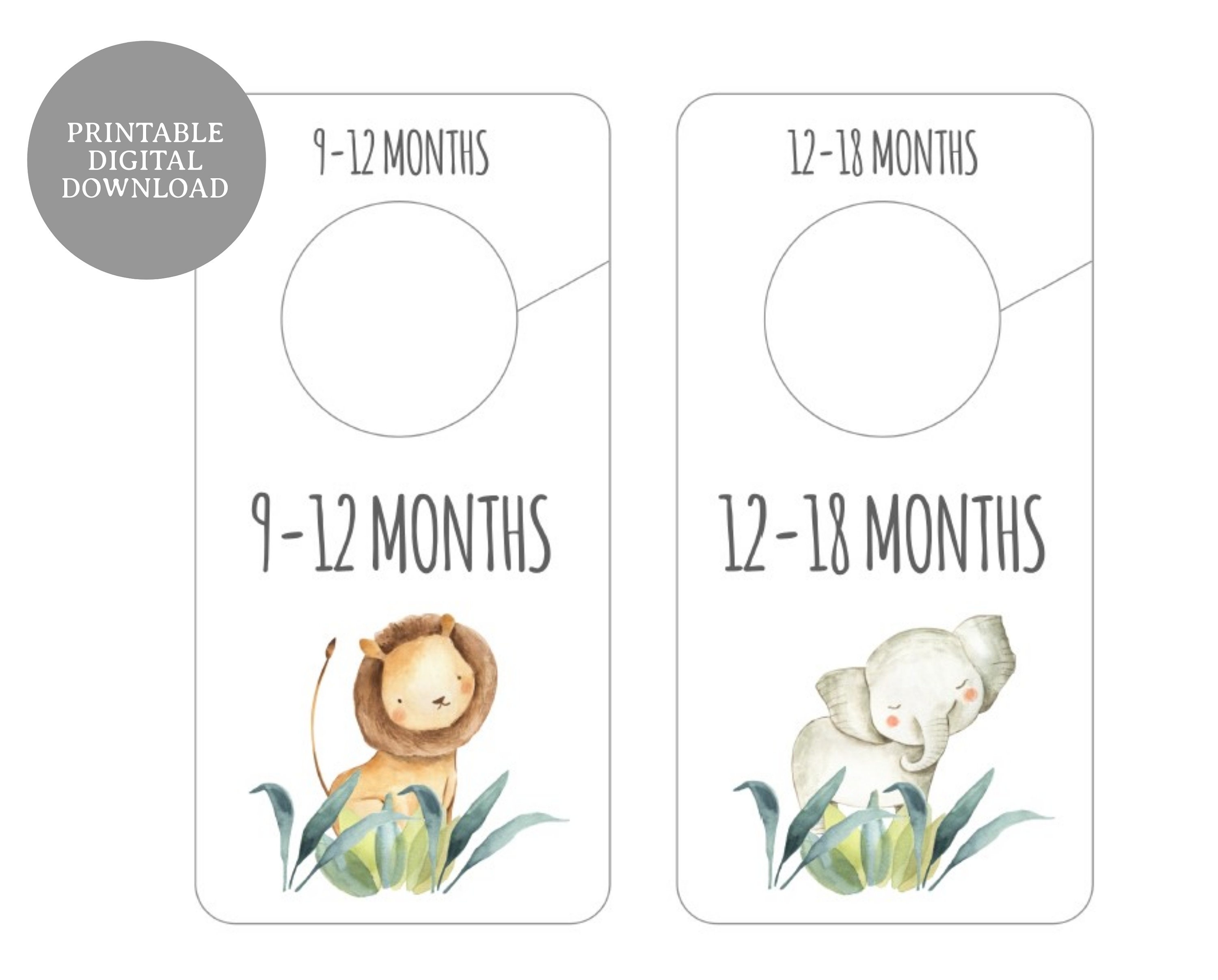Safari Animal Closet Dividers Printable Baby Closet Divider | Etsy