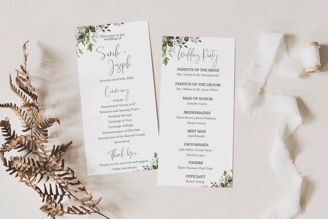 Program Card Ideas This item is unavailable - Etsy