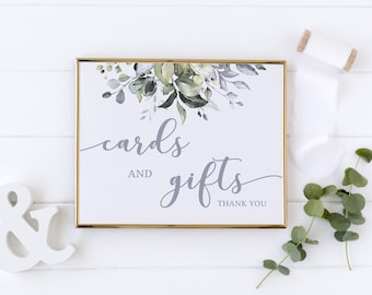 Cards and gifts wedding sign, cards and gifts bridal shower sign, printable sign 11GR