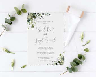 Wedding Invitation Template, Greenery Wedding Invites, Eucalyptus Invitation Template, Printable Invite, DIY, Editable Invitation - Amelia