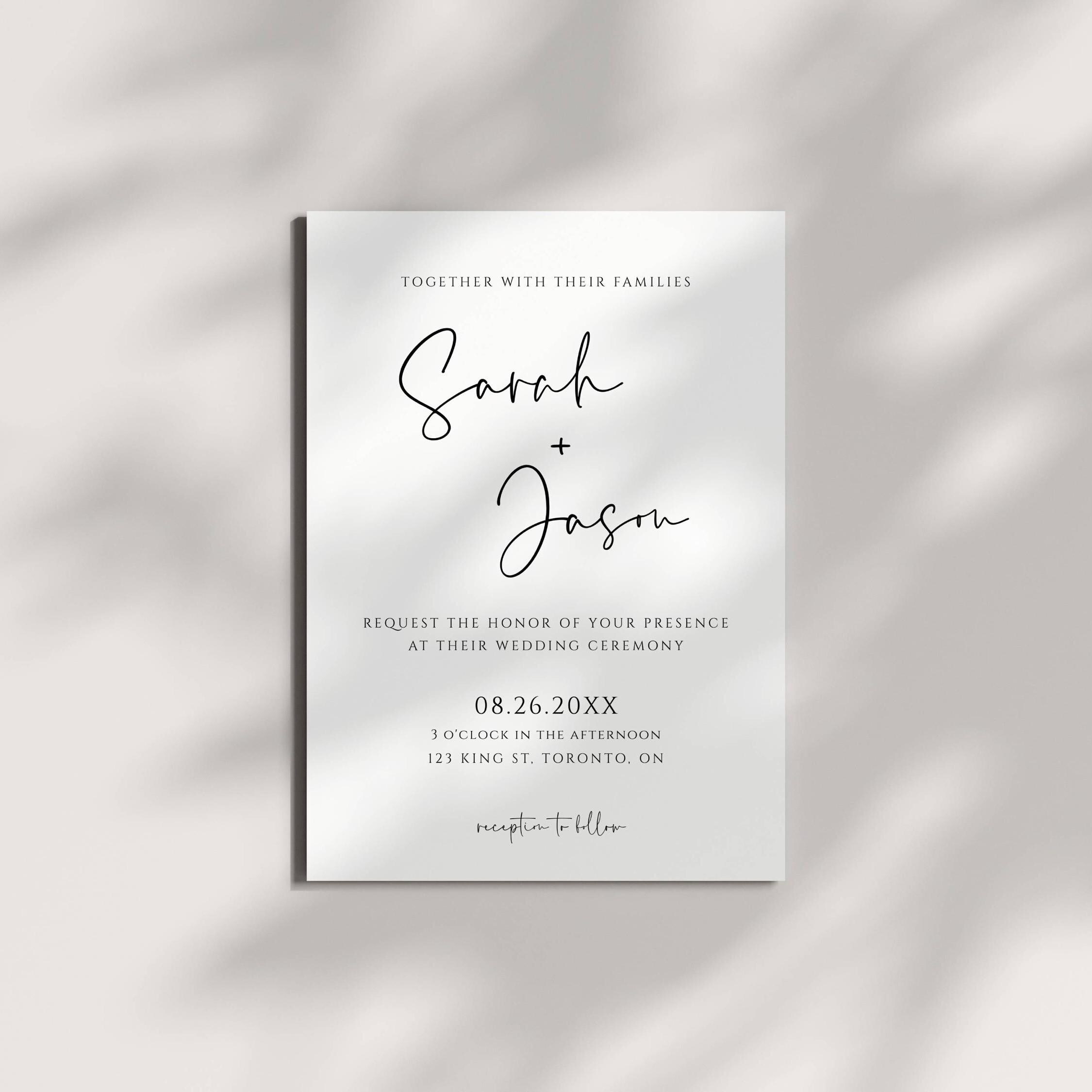Invait Simple Logo Minimalist Wedding Invitation Template, Modern Wedding Invite, Simple ...