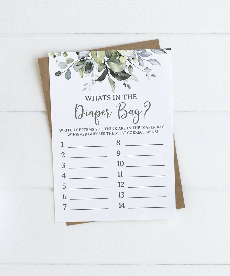 Greenery Baby Shower Games Bundle Baby Shower Decoration Etsy Canada