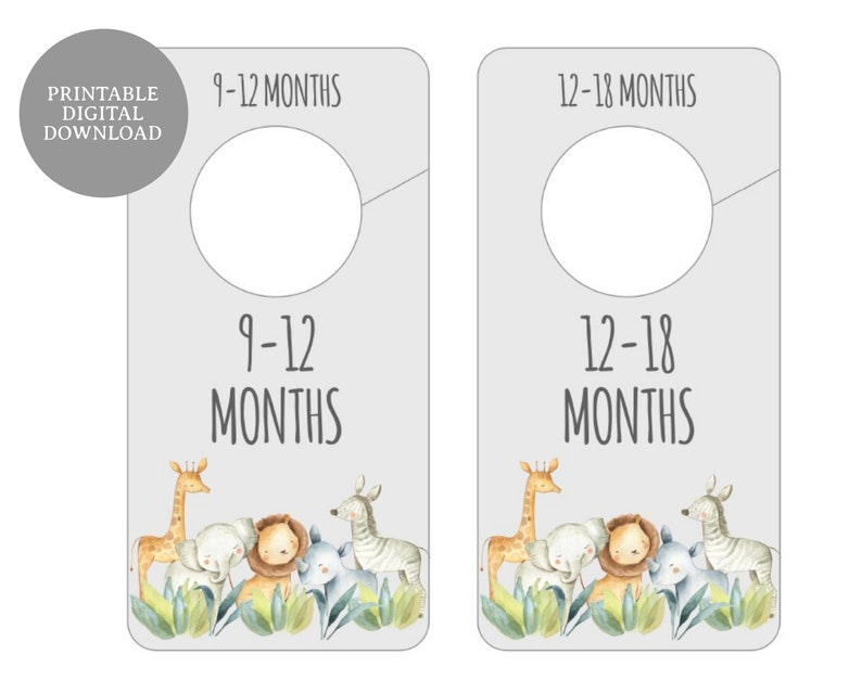 Safari Animal Closet Dividers Printable Baby Closet Divider - Etsy