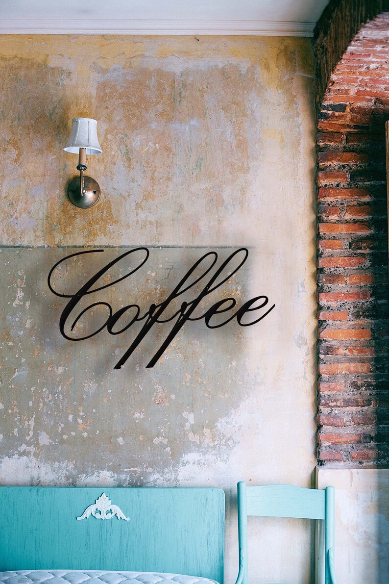 Coffee Wall Sign Coffee Metal Art Coffee Bar Metal Wall Etsy