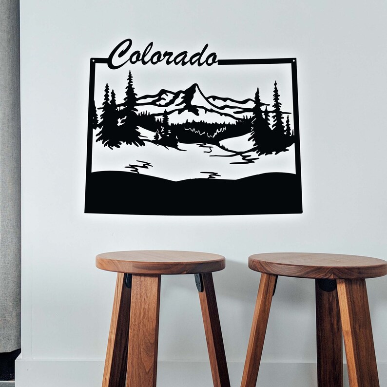 Colorado Metal Wall Art Colorado State Art the Centennial Etsy