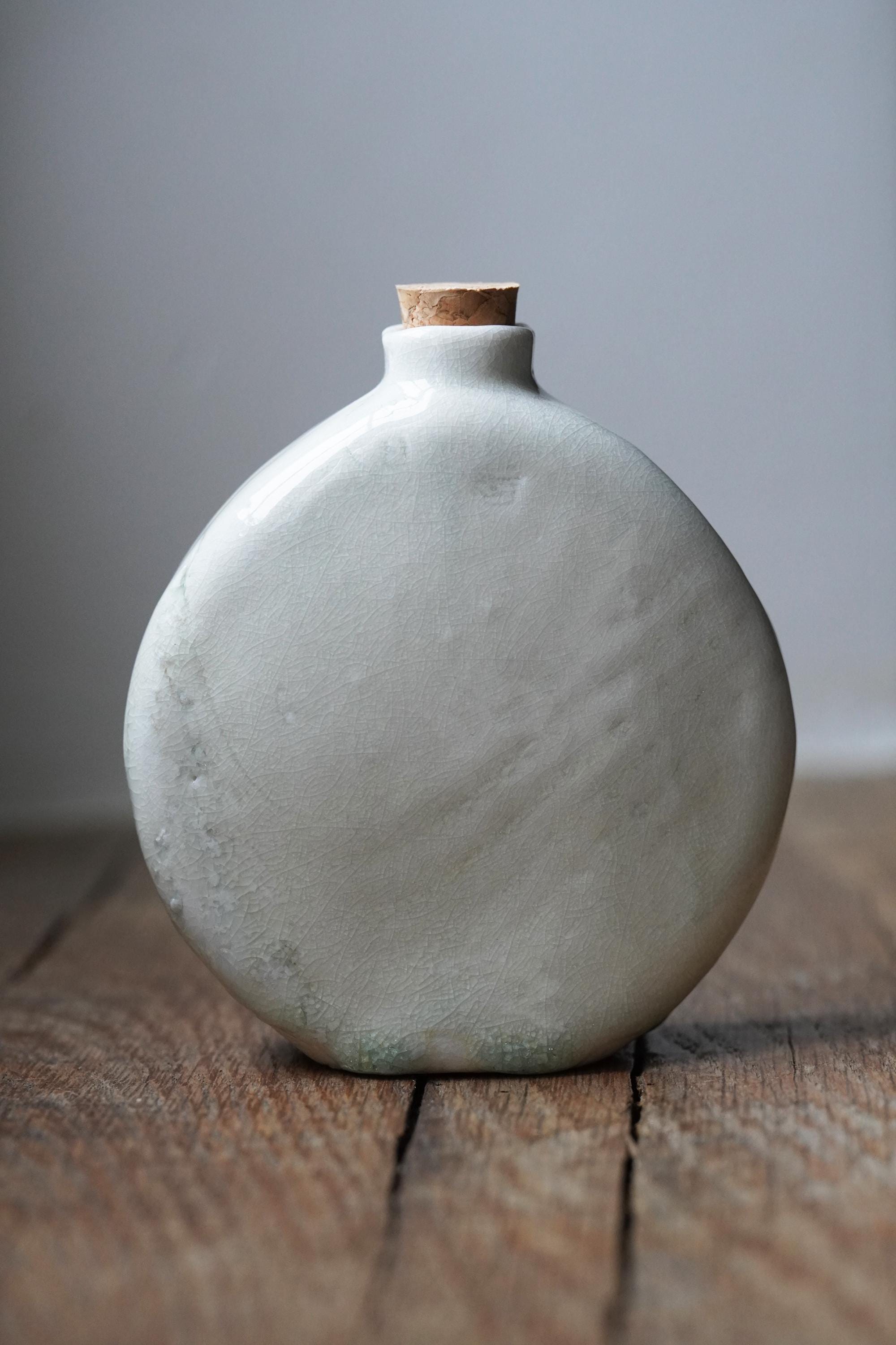 Ceramic Flask Handmade Pottery Decorative Bottle Bud Vase - Etsy