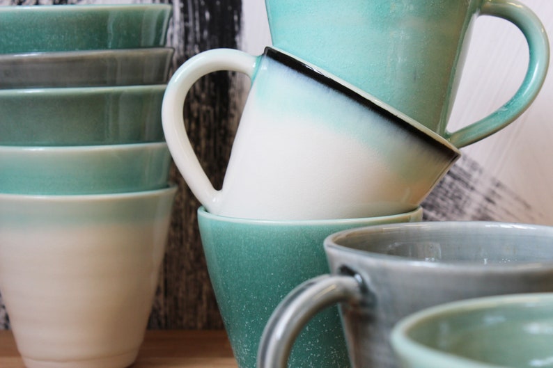 Pottery Mug, Ceramic Handmade Porcelain Mugs, Coffee/Tea Cups image 2