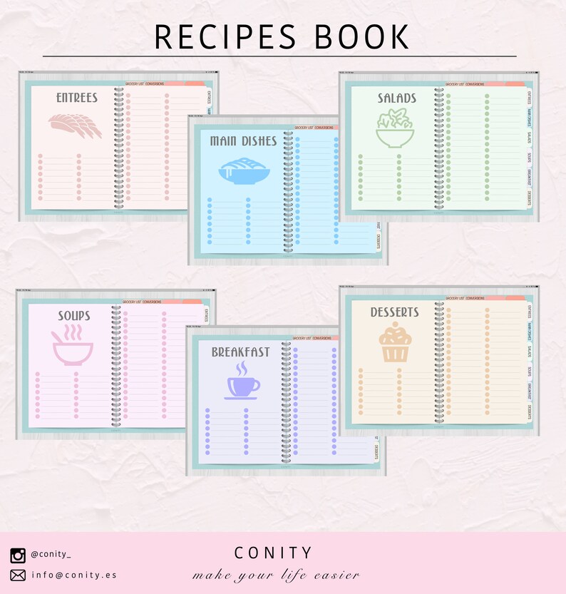 DIGITAL RECIPES BOOK l GoodNotes Digital Planner Etsy