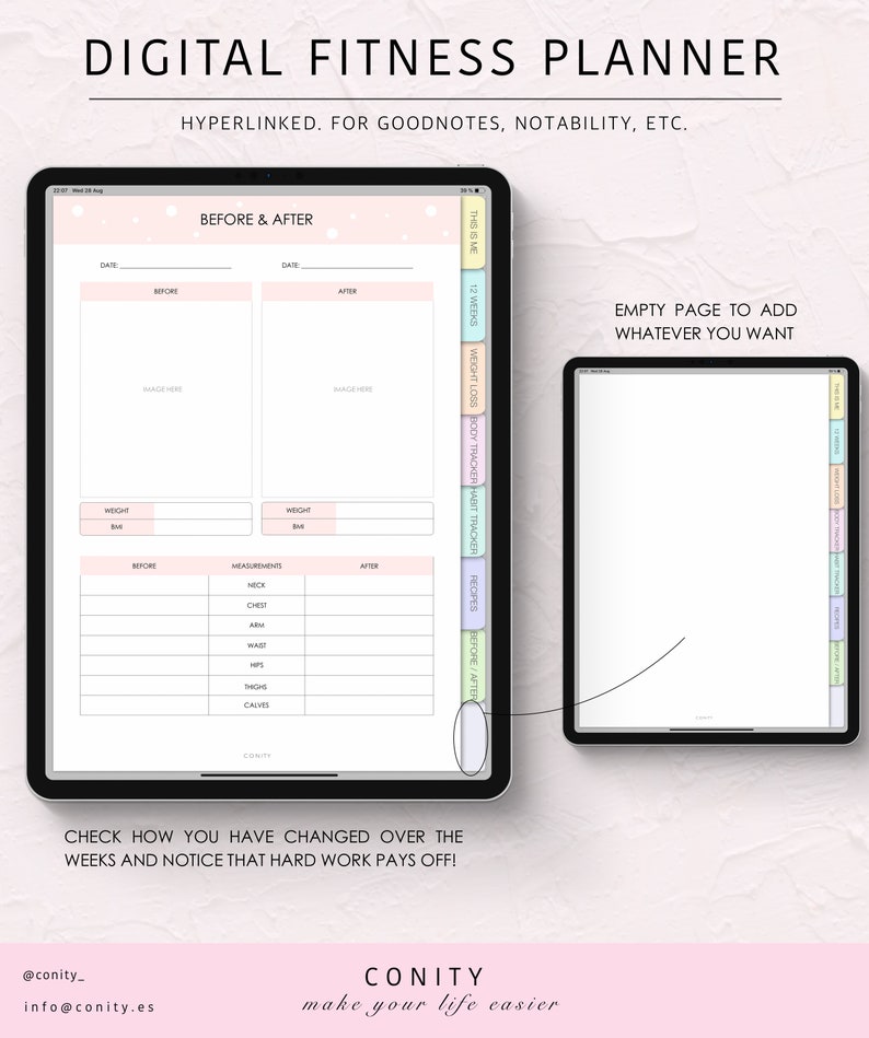 DIGITAL FITNESS PLANNER l GoodNotes Fitness Planner Fitness Etsy