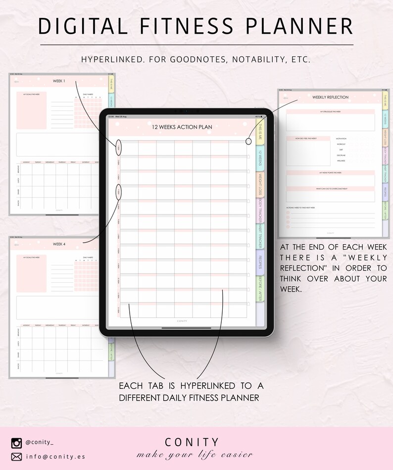 DIGITAL FITNESS PLANNER l GoodNotes Fitness Planner Fitness Etsy