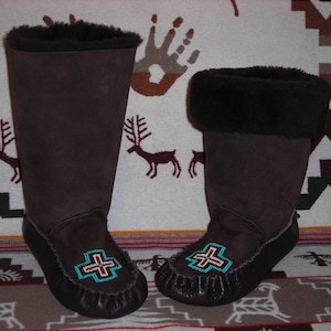 Sheepskin Tall Moccasins