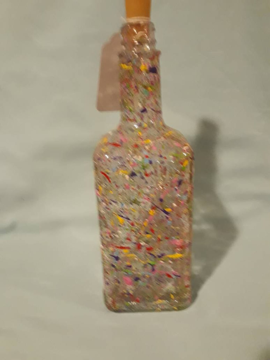 Hand painted splatter design wine bottle with fairy lights Etsy