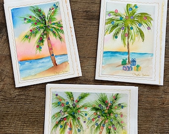 Tropical Christmas Watercolor Cards